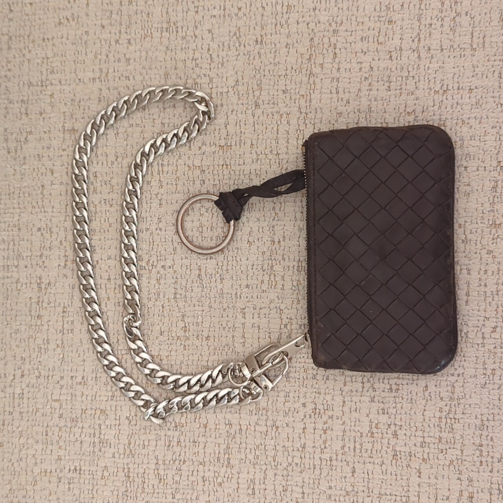 Bottega Veneta Brown Wallet on Chain Wristlet